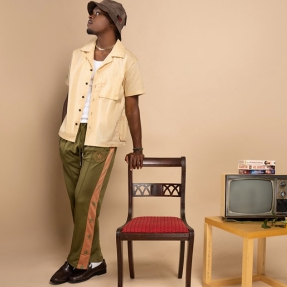 VINTAGE POLYESTER TRACK PANTS - Picture 2 of 6